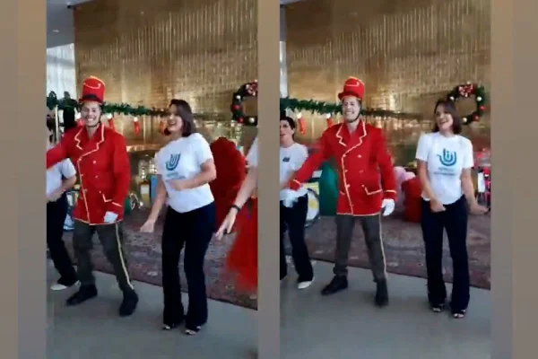 Michelle Bolsonaro dança em evento de Natal para crianças. Veja