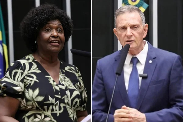 Imagem colorida de Deputados federais Benedita da Silva (PT) e Marcelo Crivella (Republicanos)