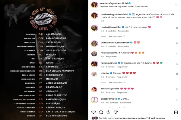 “Peão todo tatuado”: TJ proíbe show de Mariana Fagundes em GO e impõe multa - destaque galeria “Peão todo tatuado”: TJ proíbe show de Mariana Fagundes em GO e impõe multa - destaque galeria