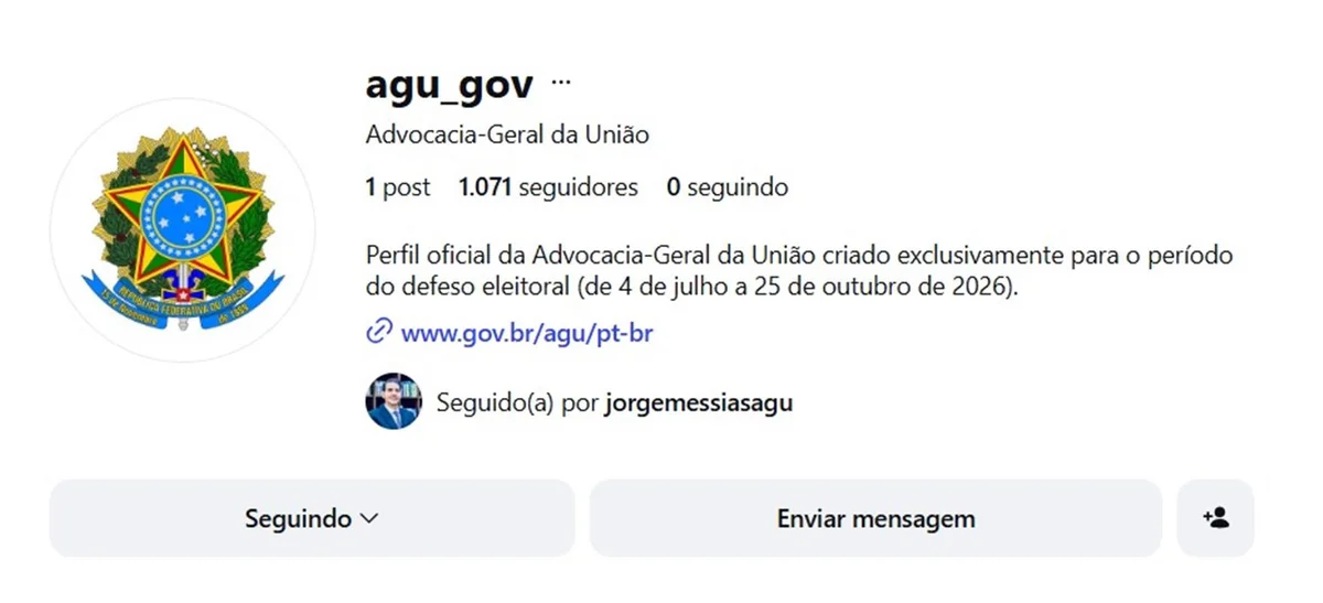 Novo perfil da AGU Novo perfil da AGU