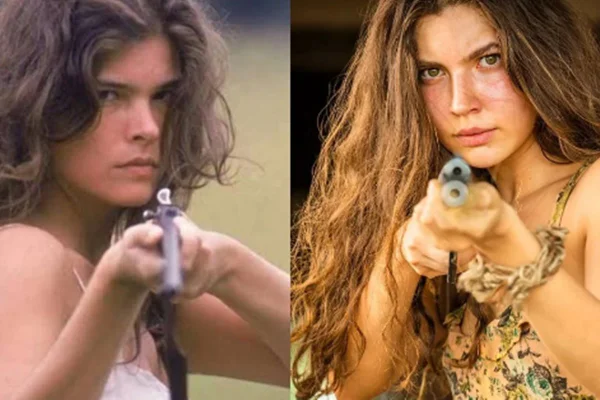 Foto colorida de montagem de Cristina Oliveira e Alanis Guillen