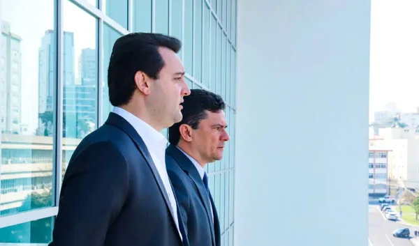 O governador Ratinho Jr, e o senador Sergio Moro