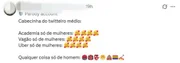 Internautas aprovam a criação do espaço e apontam hipocrisia de mulheres Internautas aprovam a criação do espaço e apontam hipocrisia de mulheres