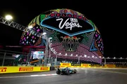 LAS VEGAS, NV - NOVEMBER 18: Aston Martin Racing driver Lance Stroll (18) of Canada races in front of the Sphere with "Welcome to Las Vegas" art displayed during qualifying for the Formula 1 Heineken Silver Las Vegas Gran Prix on November 18, 2023 on the Las Vegas Street Circuit in Las Vegas, Nevada. (Photo by Jeff Speer/Icon Sportswire via Getty Images) LAS VEGAS, NV - NOVEMBER 18: Aston Martin Racing driver Lance Stroll (18) of Canada races in front of the Sphere with "Welcome to Las Vegas" art displayed during qualifying for the Formula 1 Heineken Silver Las Vegas Gran Prix on November 18, 2023 on the Las Vegas Street Circuit in Las Vegas, Nevada. (Photo by Jeff Speer/Icon Sportswire via Getty Images)