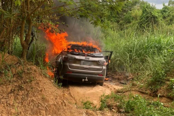 Guarda Municipal atendeu ocorrência de carro carbonizado em Itupeva. Uma das vítimas é o ex-policial militar, Fábio Henrique Vieira - Metrópoles