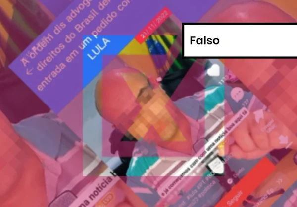 Imagem colorida de postagem falsa sobre Lula