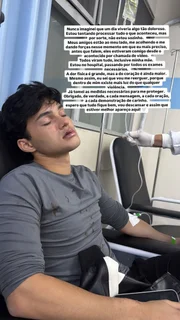 Postagem de Luan Alencar após acusações de ter sido agredido pelo namorado, Caio Cerqueira