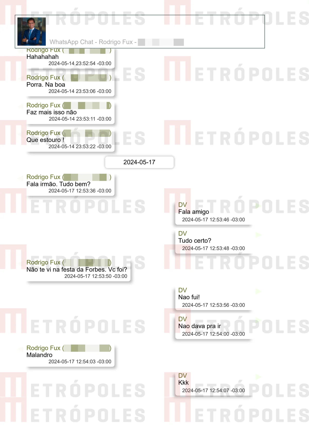 Filho de Fux ofereceu tapete vermelho a Vorcaro; veja prints das conversas - imagem 2 Filho de Fux ofereceu tapete vermelho a Vorcaro; veja prints das conversas - imagem 2