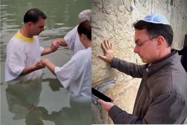 Imagem colorida, Em Israel, Flávio se batiza novamente e vai ao muro das lamentações- Metrópoles