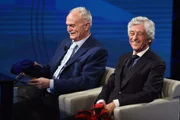 Sandro Mazzola, ídolo da Inter de MIlão (à esquerda), e Gianni Rivera (à direita), ídolo do Milan Sandro Mazzola, ídolo da Inter de MIlão (à esquerda), e Gianni Rivera (à direita), ídolo do Milan