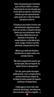 Vini Jr. e Virginia Fonseca romperam o romance após exposed de conversas do jogador com outras mulheres
