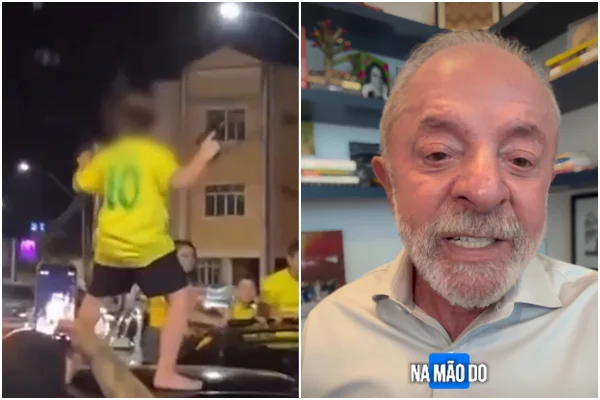 O presidente Luiz Inácio Lula da Silva (PT) divulgou, nesta sexta-feira (9/10), um vídeo repercutindo o caso da criança que foi flagrada em cima de um carro com duas armas nas mãos - Metrópoles