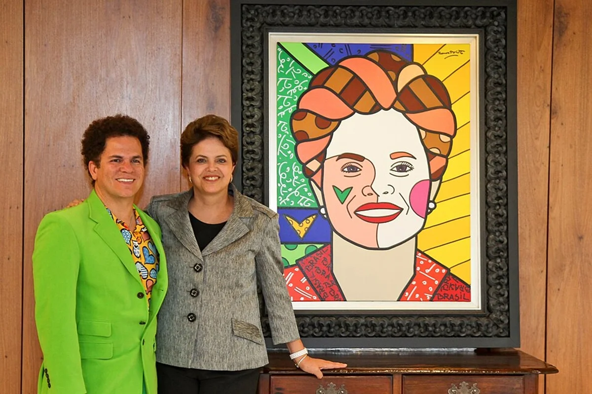 Romero Britto e Dilma Rouseffe Romero Britto e Dilma Rouseffe