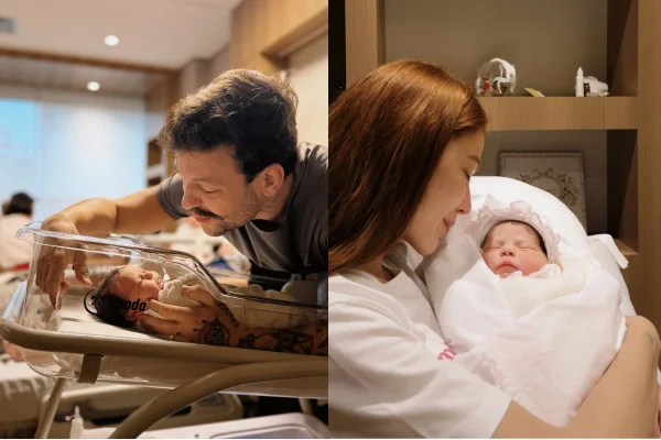Foto colorida de Sara e Saulo Poncio com sobrinha