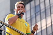 Luciano Zucco (PL-RS), líder da oposição na Camara, discursa em ato na Avenida Paulista