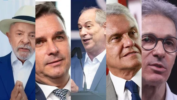 Lula, Flávio Bolsonaro, Ciro Gomes, Ronaldo Caiado e Romeu Zema