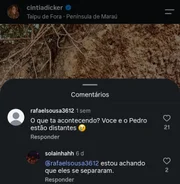 Possível separação de Pedro Scooby e Cintia Dicker foi comentada por fãs
