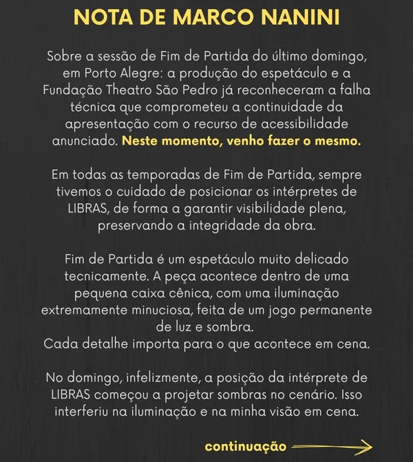 Marco Nanini explica polêmica com intérprete de Libras e se desculpa - destaque galeria Marco Nanini explica polêmica com intérprete de Libras e se desculpa - destaque galeria