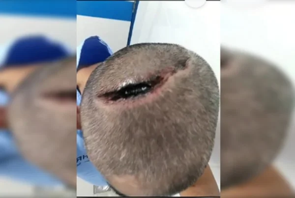homem com corte na cabeça