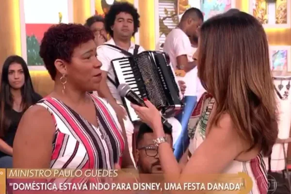 Fátima Bernardes leva doméstica para rebater fala de Paulo Guedes