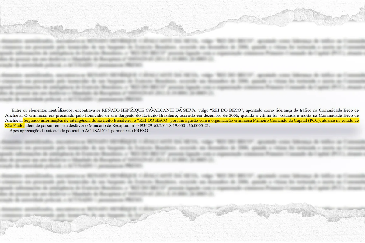 Liderança do CV no RJ tinha ligação com o PCC, aponta Exército - imagem 1 Liderança do CV no RJ tinha ligação com o PCC, aponta Exército - imagem 1