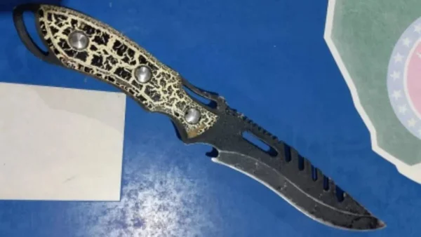 imagem colorida faca usada em tentativa de homicidio goias