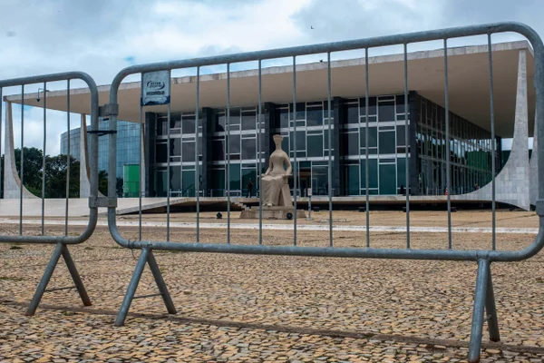 imagem do STF atrás das grades