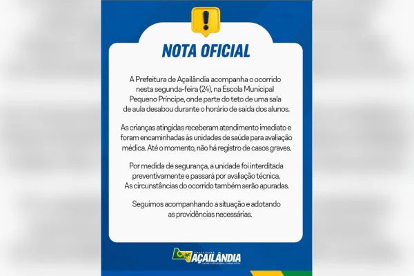 Telhado de escola desaba e seis crianças ficam feridas no Maranhão - destaque galeria Telhado de escola desaba e seis crianças ficam feridas no Maranhão - destaque galeria