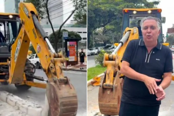 ciclovia destruída na Avenida Afonso Pena