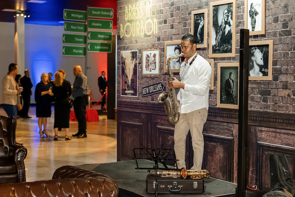 Música ao vivo no cenário de Nova Orleans Música ao vivo no cenário de Nova Orleans