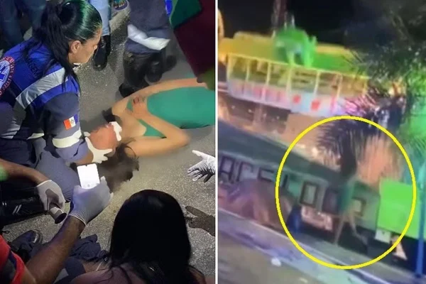 Imagens coloridas mostram acidente de jovem em parque de diversões em Maceió (AL) - Metrópoles