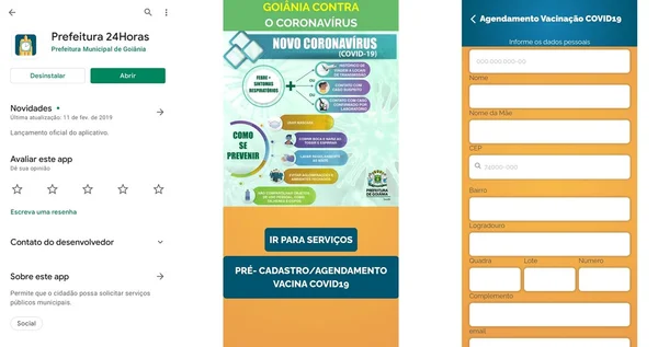 Aplicativo Prefeitura 24 Horas, da Prefeitura de Goiânia