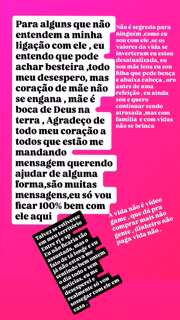 Daiana Nogueira soltou o verbo nos stories sobre o caso