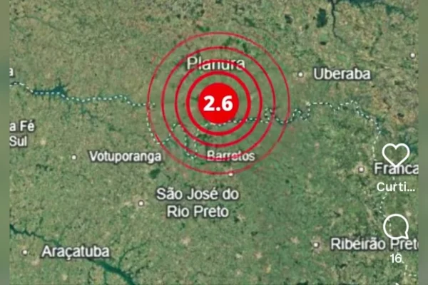 Tremor de terra em Planura MG