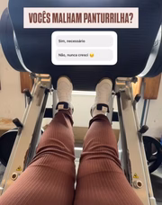 Thais Carla mostrou um dos exercícios que fez na academia