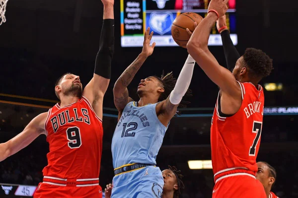 Ja Morant foi decisivo para a vitória dos Grizzlies sobre os Bulls