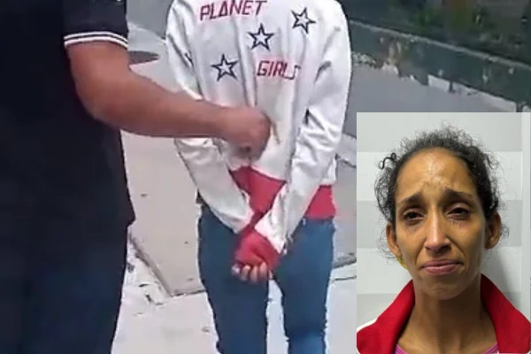 Montagem colorida justapõe foto de mulher algemada para trás, com destaque, na direita, para rosto de mulher parda, de cabelos presos, com feição melancólica - Metrópoles