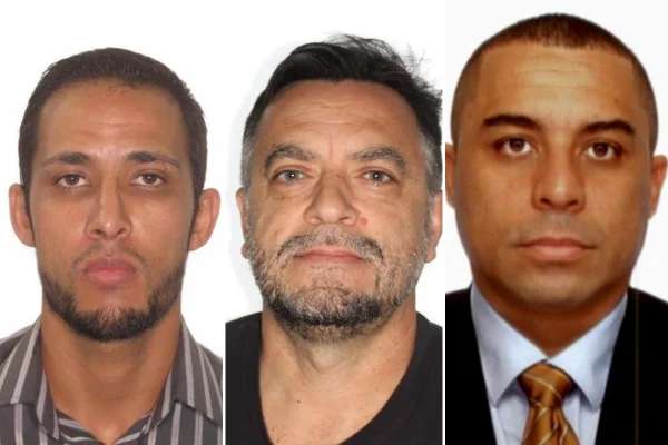 Montagem colorida com alvos da Operação Merx, deflagrada pelo Ministério Público de São Paulo (MPSP) que mirou grupo de policiais civis suspeito de cobrar propina para liberar carga.
