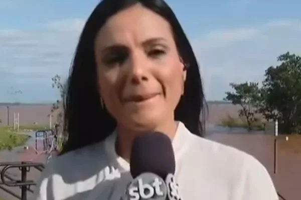 Print de um vídeo colorido de Márcia Dantas, repórter do SBT - Metrópoles
