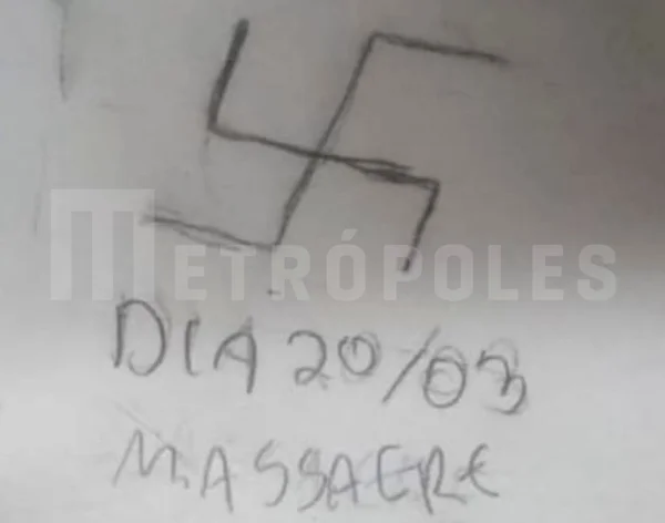 Com desenho de suástica, aluno ameaça fazer massacre em escola do DF