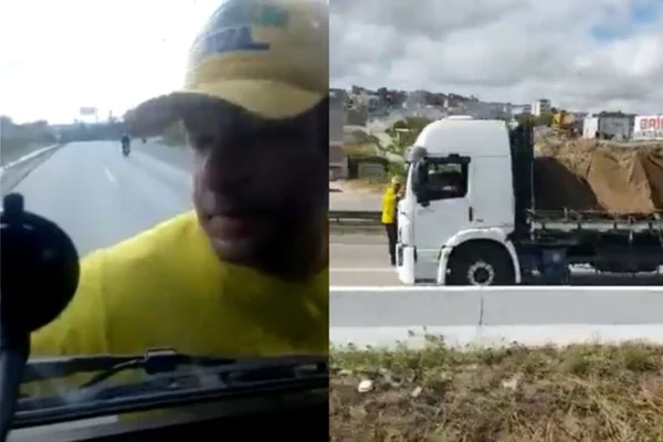 Caminhao pendurado bolsonarista