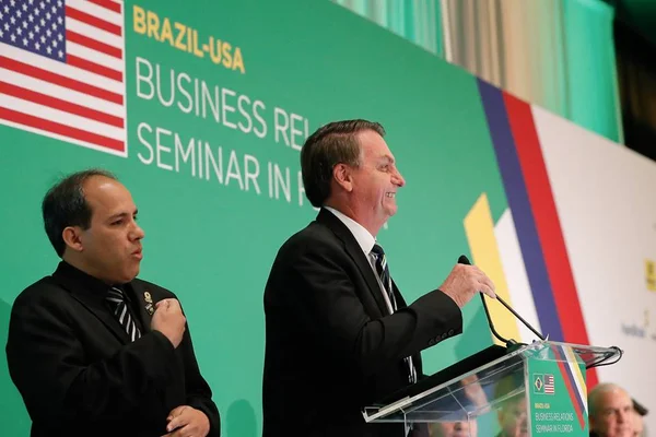 Bolsonaro em evento econômico nos EUA