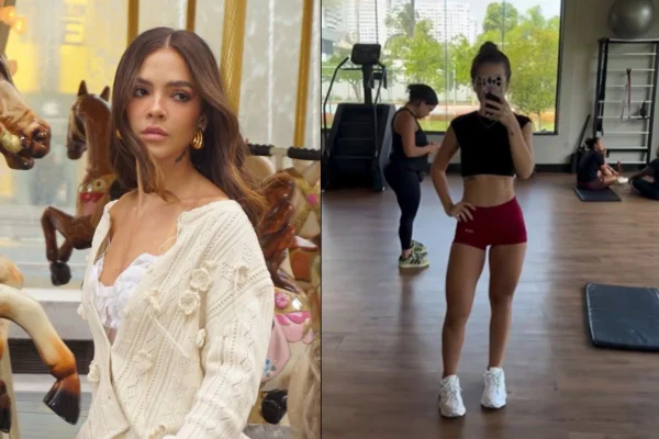 Montagem com fotos de Mel Maia