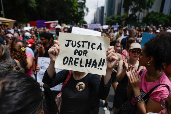 Manifestantes se reuniram na Avenida Paulista, em São Paulo, para pedir justiça pelo caso do cachorro Orelha Metrópoles
