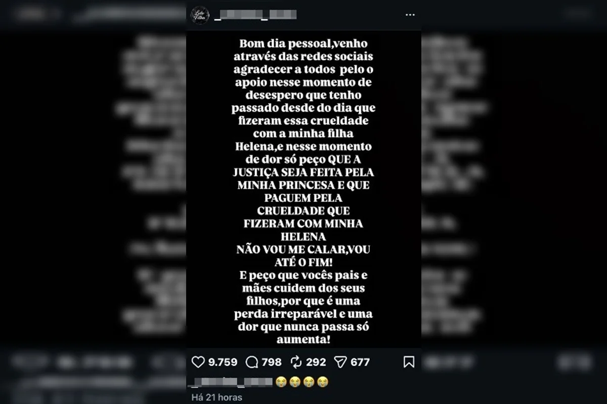 Pai de Helena, Erisvaldo Almeida pede justiça Pai de Helena, Erisvaldo Almeida pede justiça