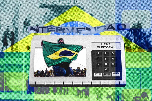 Imagem colorida faz uma representação de candidatos envolvidos no 8 de janeiro que disputam as eleições de 2026 | Metrópoles