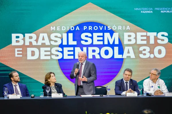 O presidente Luiz Inácio Lula da Silva (PT) em anúncio de proibição das bets