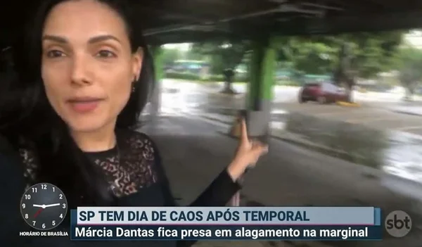 Após enchente, repórter não consegue apresentar Primeiro Impacto