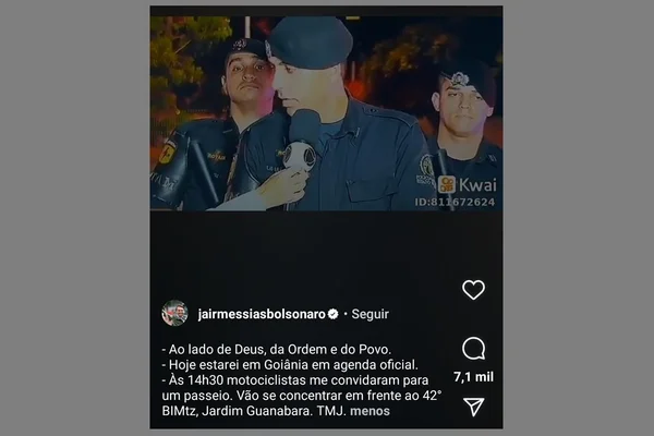 Jair Bolsonaro usa vídeo da Rotam para confirmar presença em motociata em Goiânia