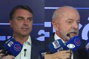 Flávio Bolsonaro e Lula no debate da Band Flávio Bolsonaro e Lula no debate da Band